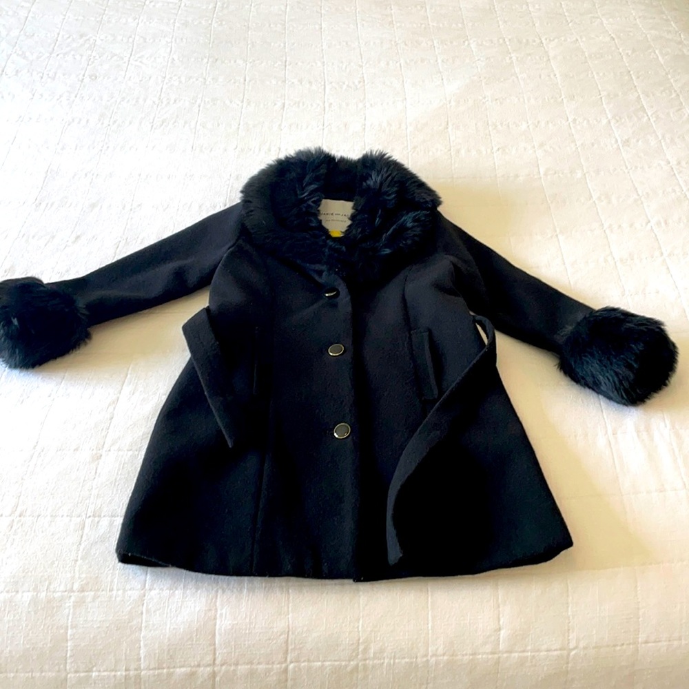 VGUC Janie and Jack 3-4 Fur lined Peacoat